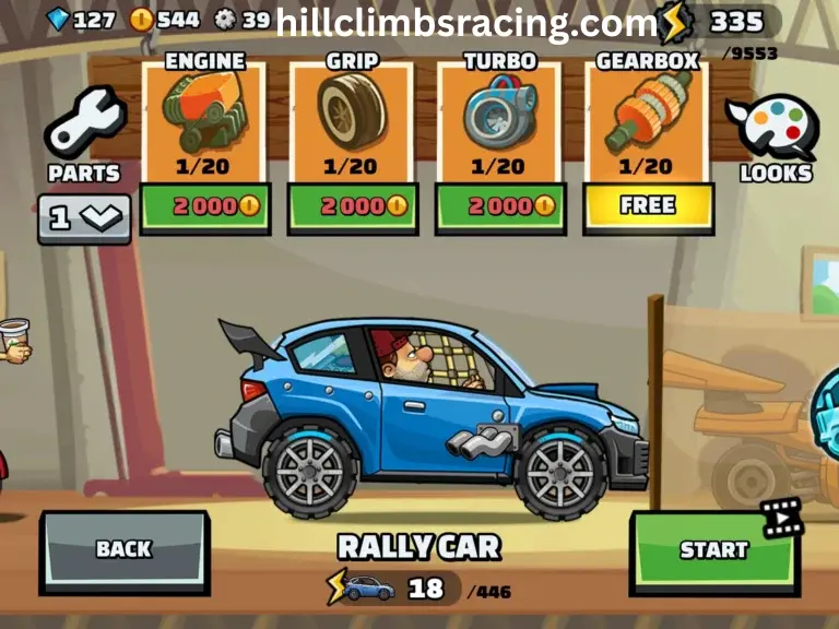 Rally car racing through dirt tracks in Hill Climb Racing 2