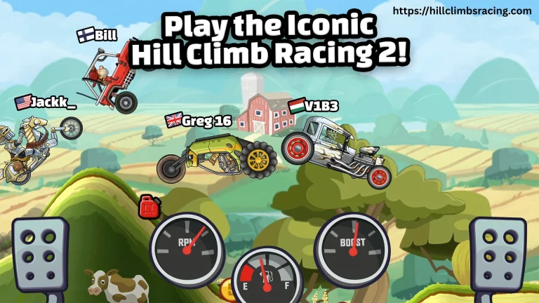 Multiple vehicles racing simultaneously in Hill Climb Racing 2 MOD APK