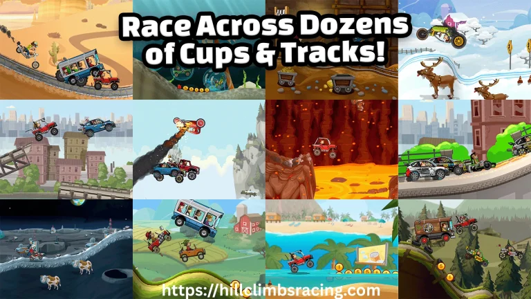 Vehicle climbing hills with unlimited fuel in Hill Climb Racing 2 MOD APK