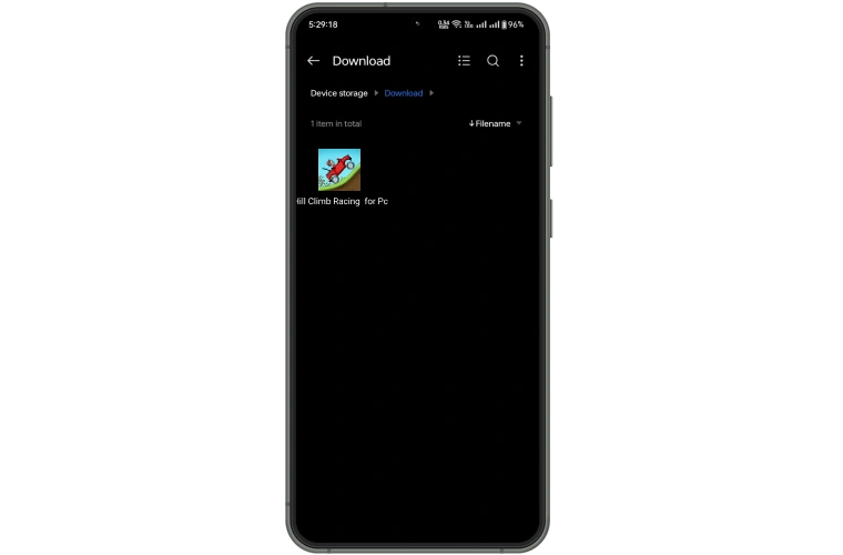 Browser window showing the APK file downloading on a computer