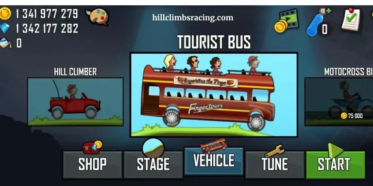 Hill Climb Racing MOD APK v1.69.0 2026 (Uang/Berlian dan Bahan Bakar Tak Terbatas) 21 Bus Wisata Hill Climb Mod