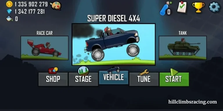 Hill Climb Racing MOD APK v1.69.0 2026 (Uang/Berlian dan Bahan Bakar Tak Terbatas) 22 Semua kendaraan dapat diakses dalam Mod APK