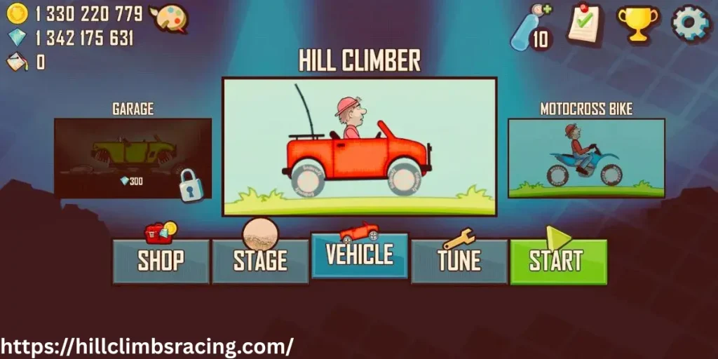Hill Climb Racing MOD APK v1.69.3 2026 (Unlimited Money/Daimond And Fuel) 11 Mobile gameplay showing unlimited coins, diamonds, and fuel in Hill Climb Racing MOD APK