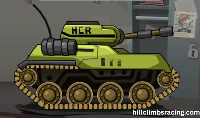 Hill Climb Racing MOD APK v1.69.3 2026 (Unlimited Money/Daimond And Fuel) 35 Heavy tank vehicle climbing steep hills in gameplay